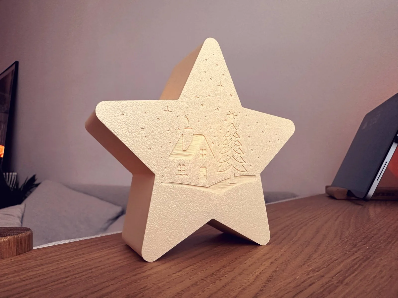 Estrella portavela con paisaje impreso en 3D, foto 2