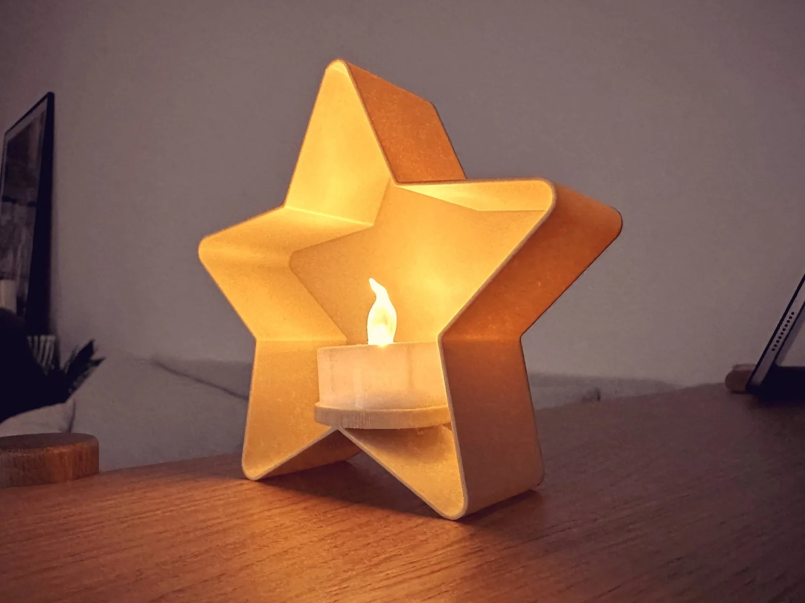 Estrella portavela con paisaje impreso en 3D, foto 3