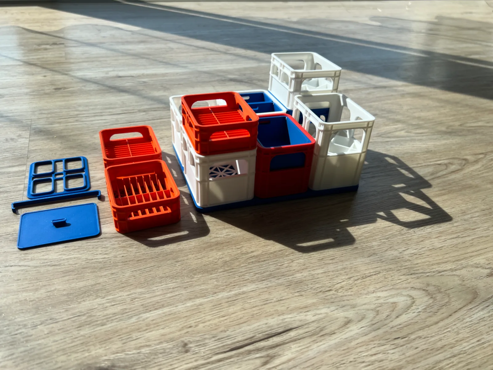 Set organizador de pilas tipo canasta