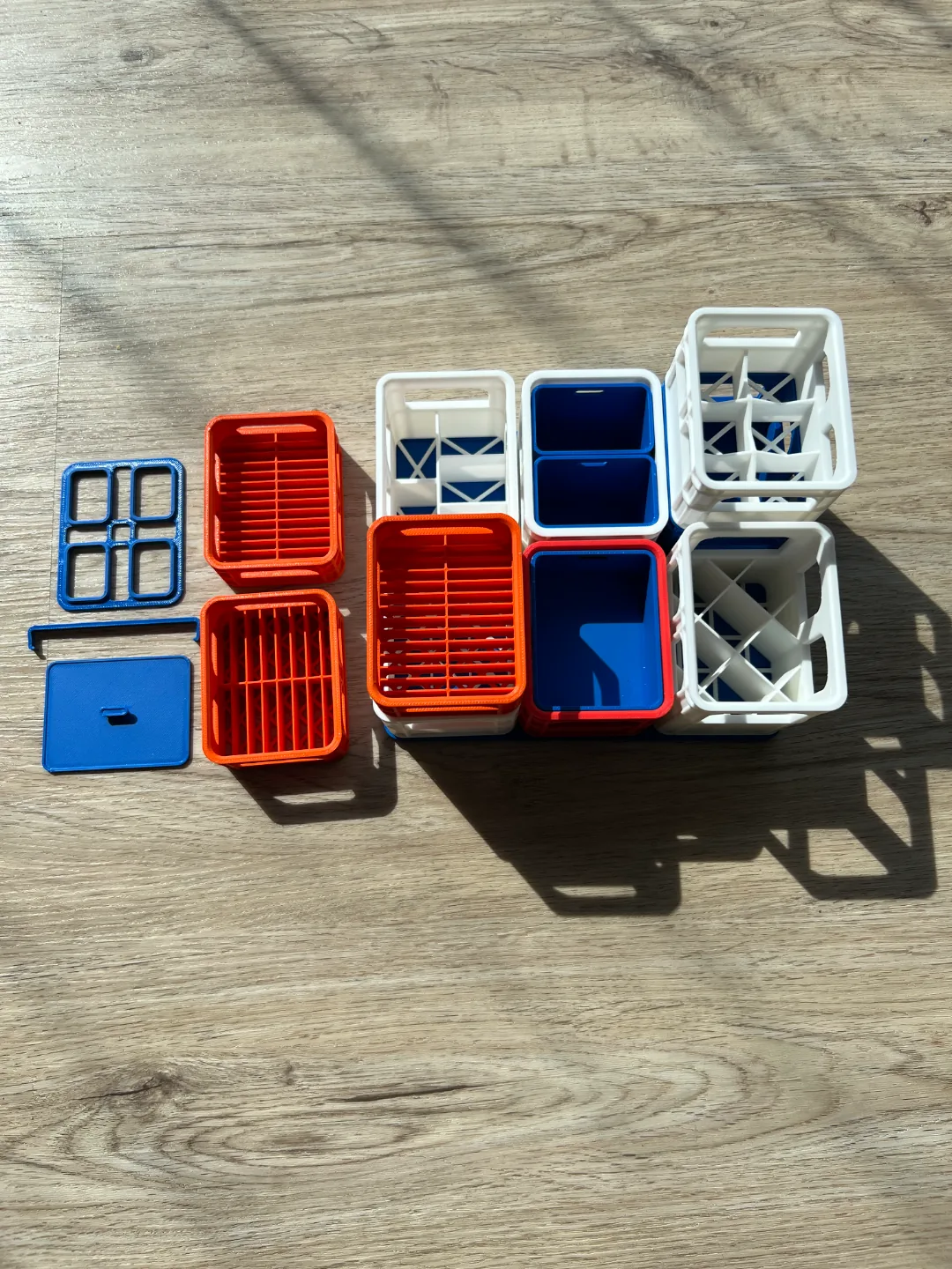 Set organizador de pilas tipo canasta impreso en 3D, foto 3