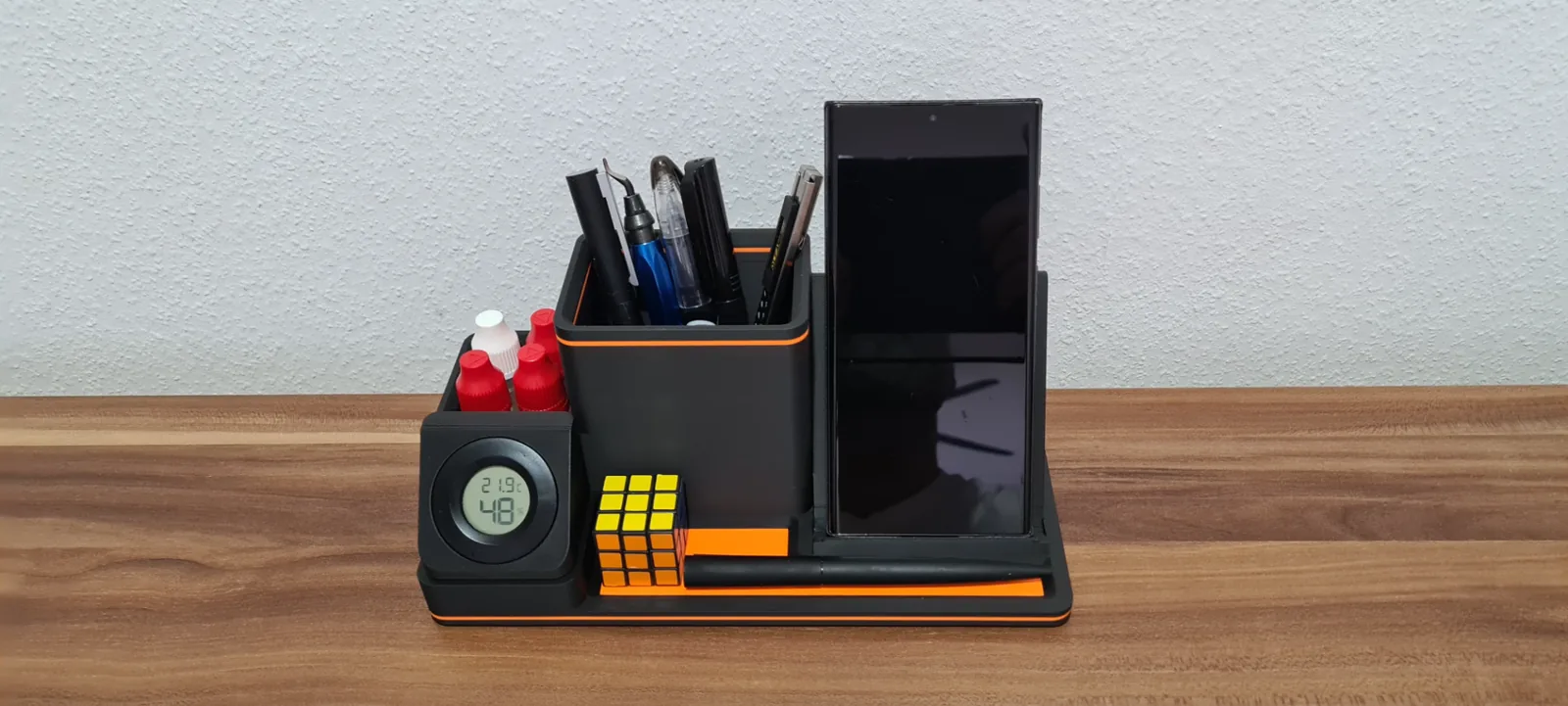 Organizador de escritorio con porta celular impreso en 3D, foto 6