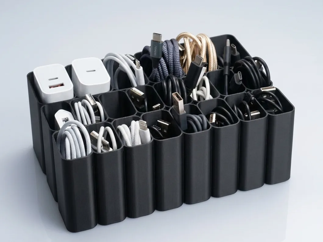 Organizador de cables y cargadores