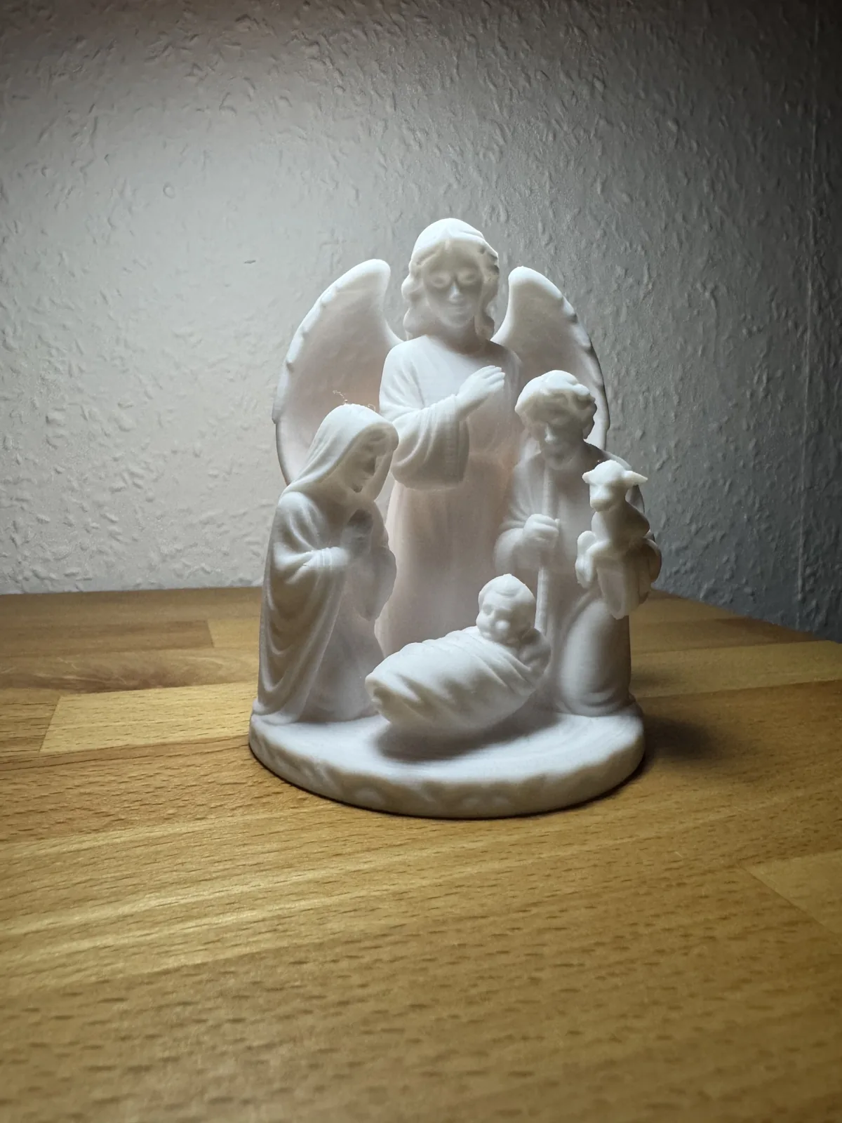 Presépio com anjo para luz LED impresso em 3D, foto 3