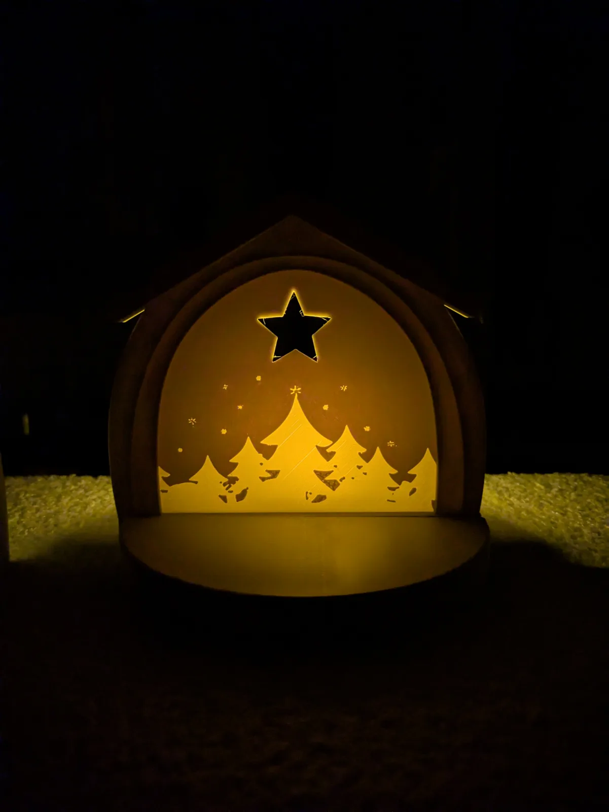 Pesebre luminoso con bosque oculto (pequeño) impreso en 3D, foto 2