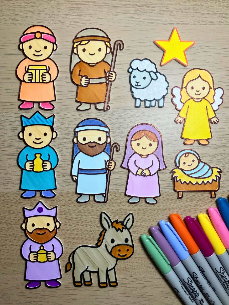 Pesebre para colorear con establo impreso en 3D, foto 4