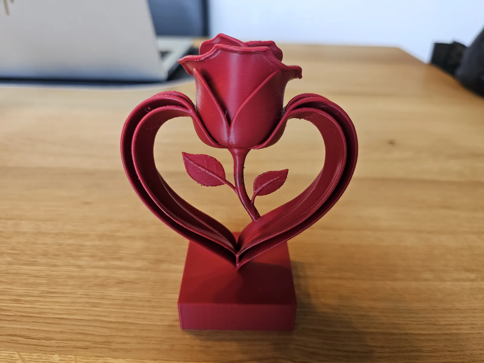 Coração com Rosa Eterna impresso em 3D, foto 3