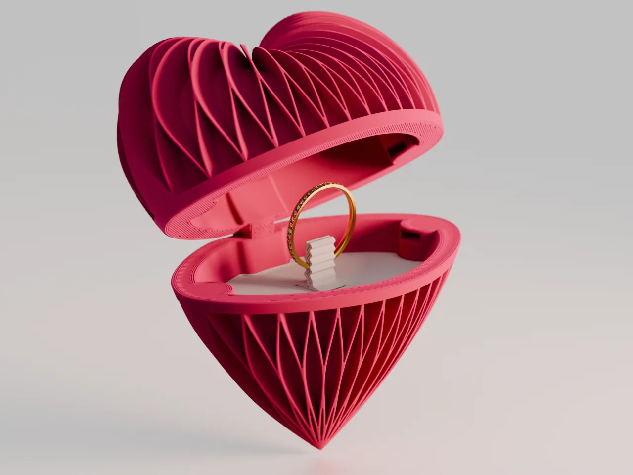 Caja corazón con bisagra