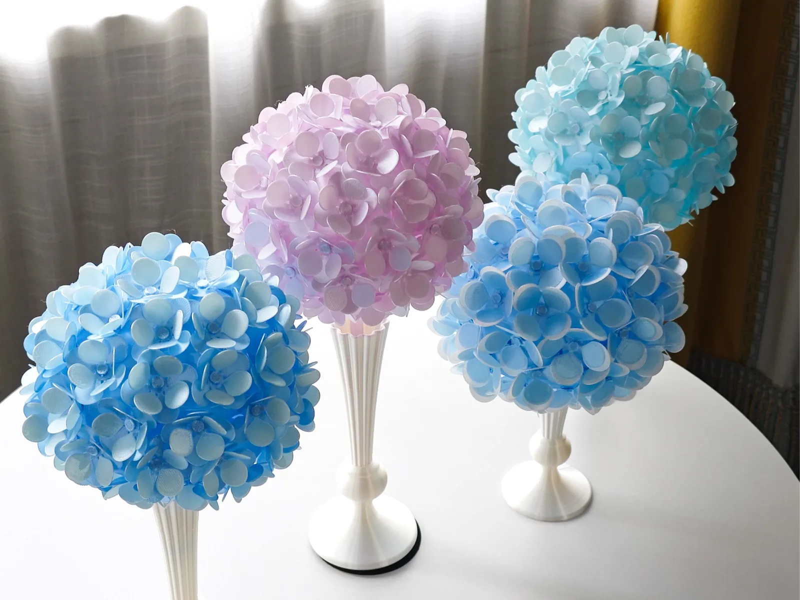 Hortensia decorativa impreso en 3D