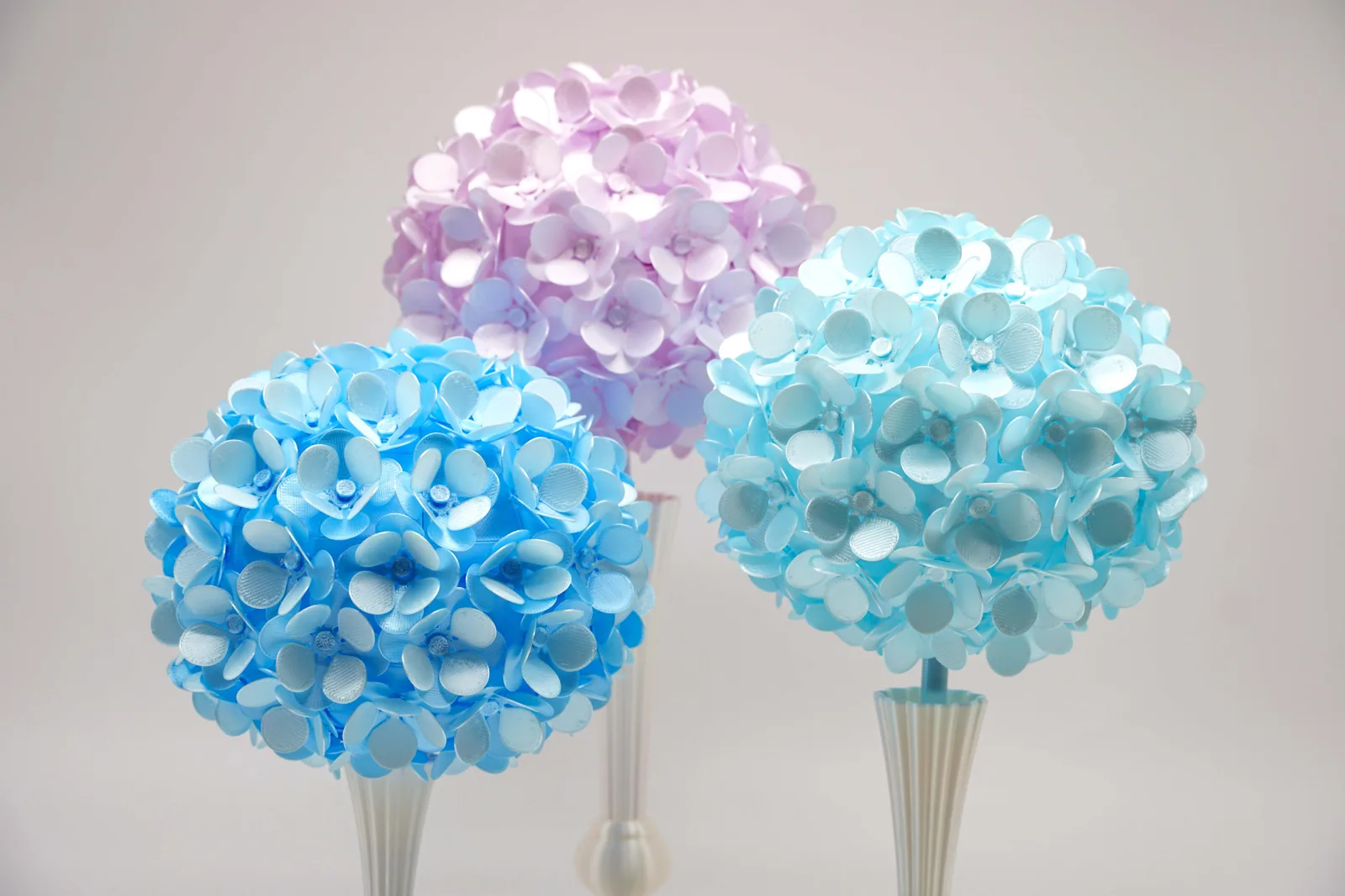 Hortensia decorativa impreso en 3D, foto 3