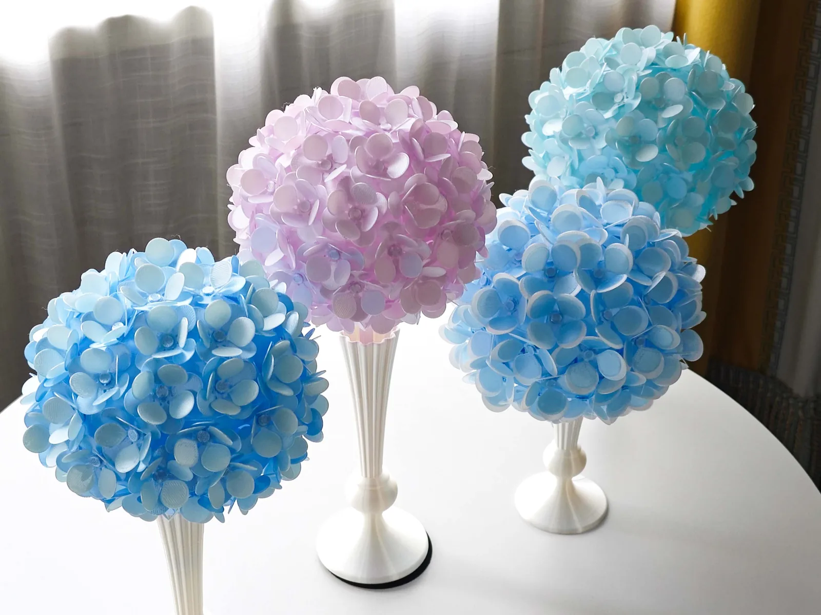 Hortensia decorativa impreso en 3D, foto 4
