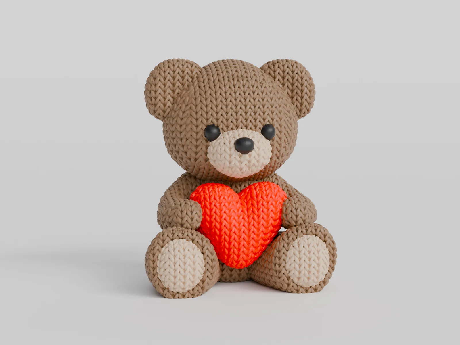 3D printed Knit-Look Teddy with Heart, photo 3