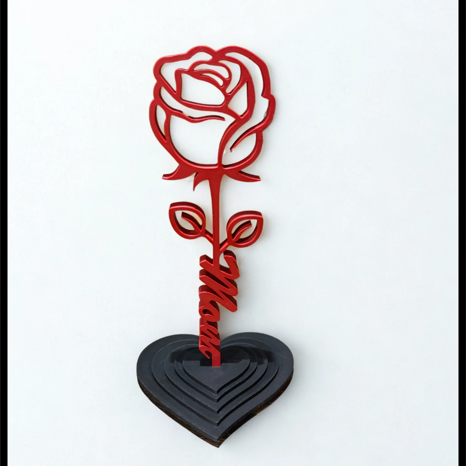Rosa com Nome e Base de Coração