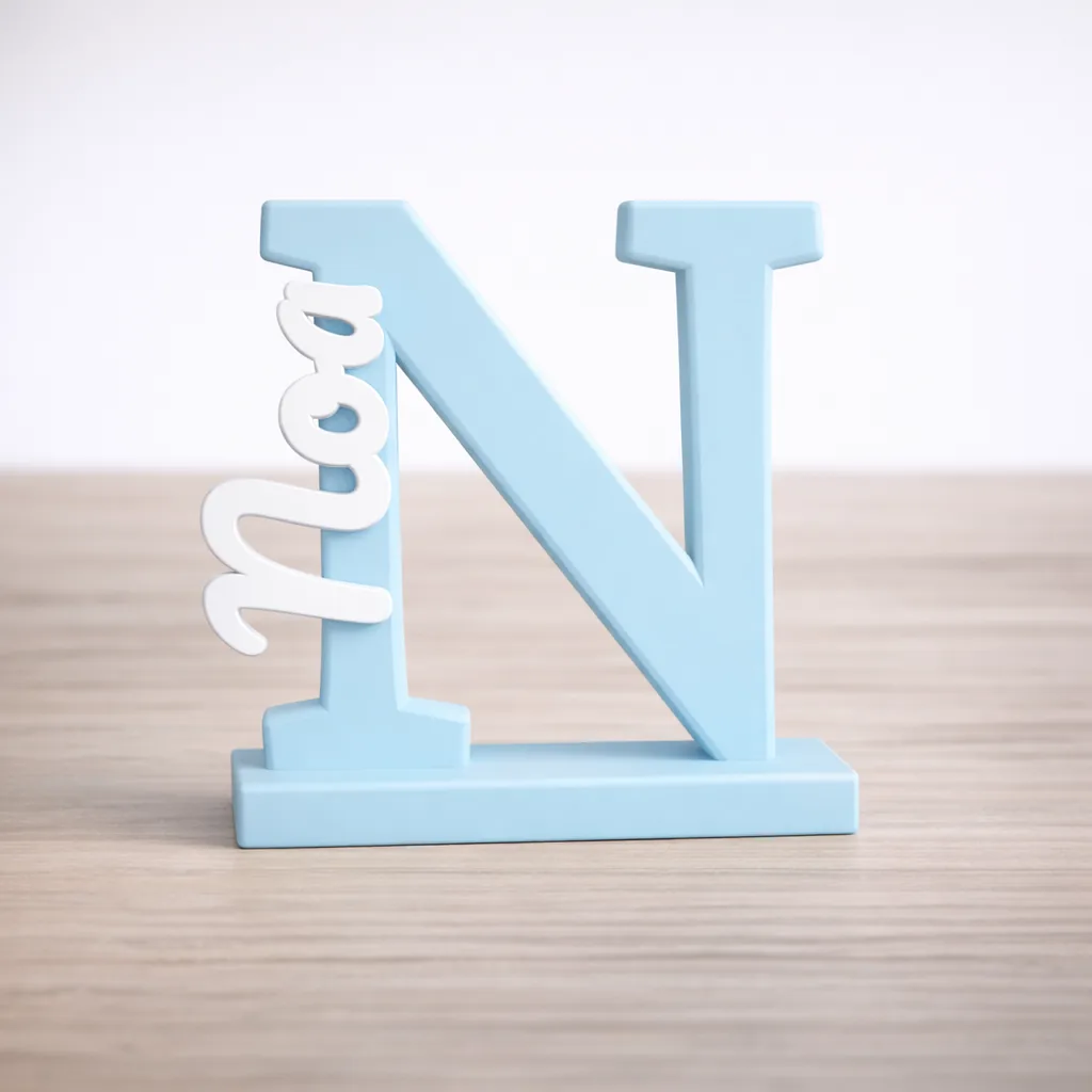 Letra Inicial com Nome impresso em 3D, foto 3