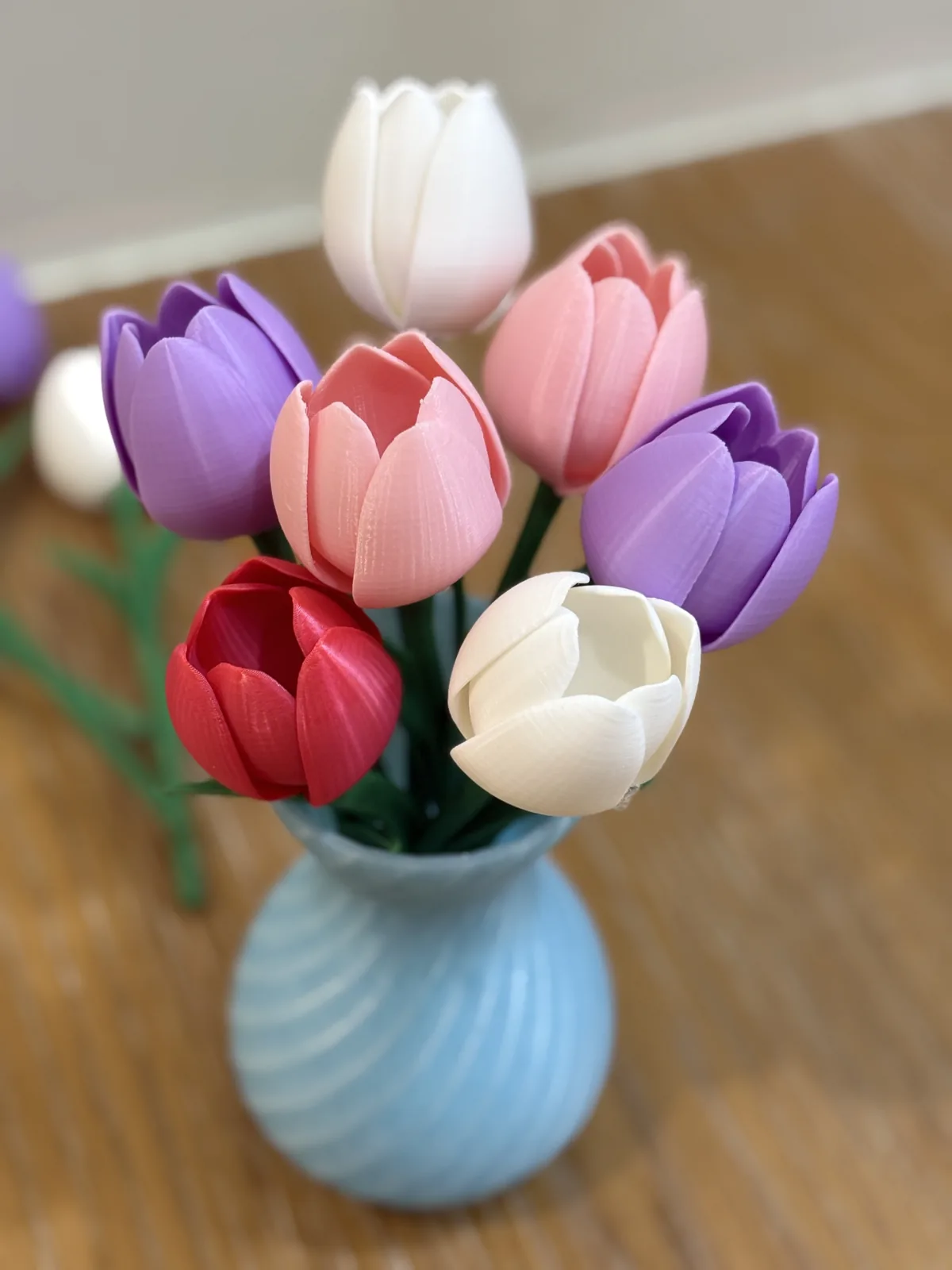 Tulipa com Haste e Folhas impresso em 3D, foto 4