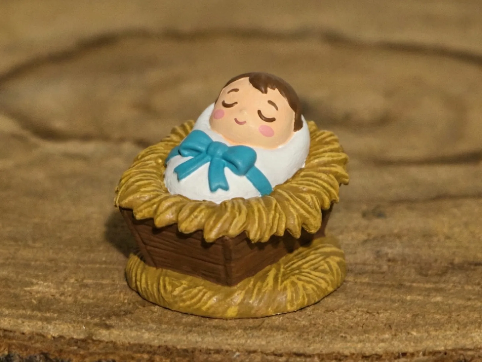 Niño Jesús en el pesebre, miniatura impreso en 3D